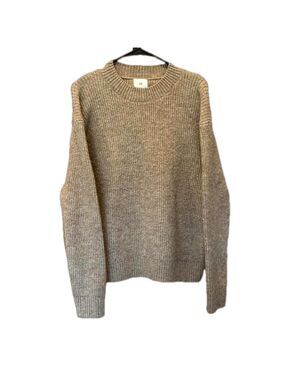H&M Beige Wool Blend Rib Knit Jumper Medium